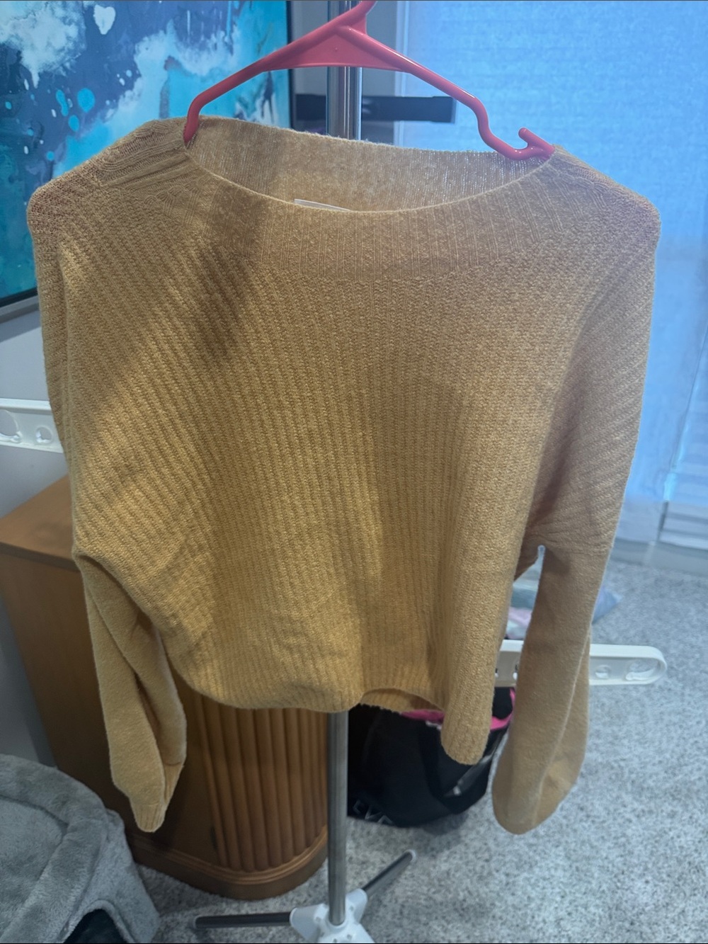 Women's Crewneck Lightweight Sweater in Camel Tan